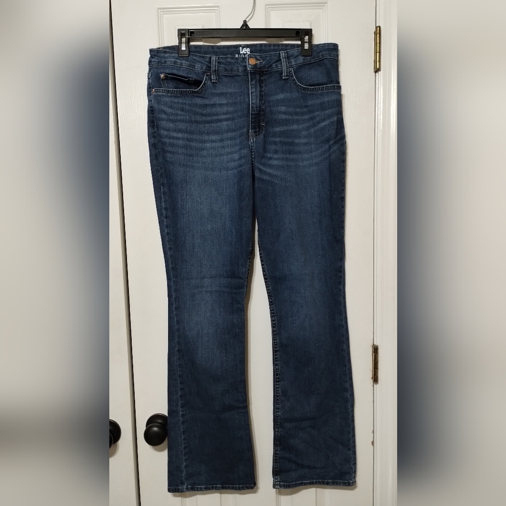 Lee. Riders. Women's Size 14 Dark Blue Boot Cut Jeans